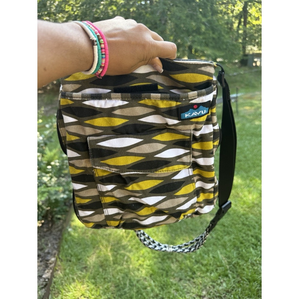 Kavu Crossbody Bag Purse Adjustable Strap Compact Hipster Bag Cotton Canvas‎